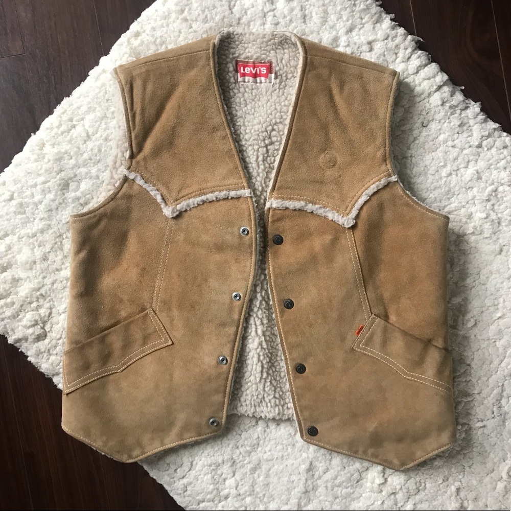 Vintage Suede Vest with Sherpa Lining by Levis